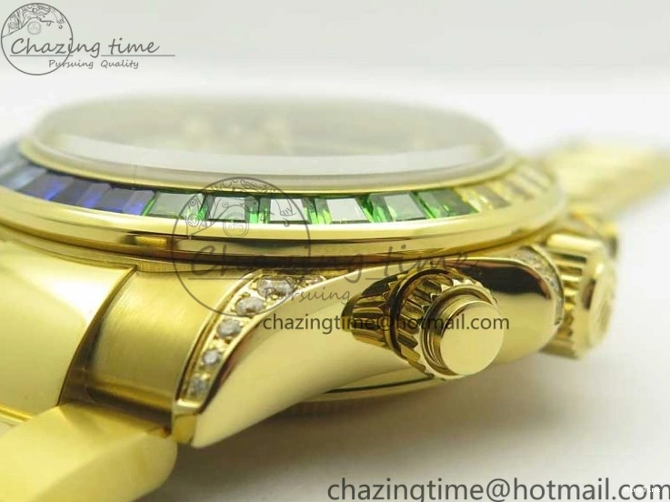 MiroTime 0307 Daytona 116589RBOW YG Rainbow Crystal BLF Best Edition Black Dial on YG Bracelet A ZeroBulk 3352